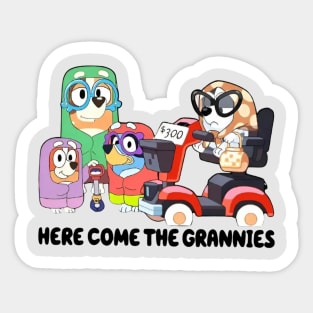 Here Come The Grannies Bluey Halloween Costume Funny Family Sticker
